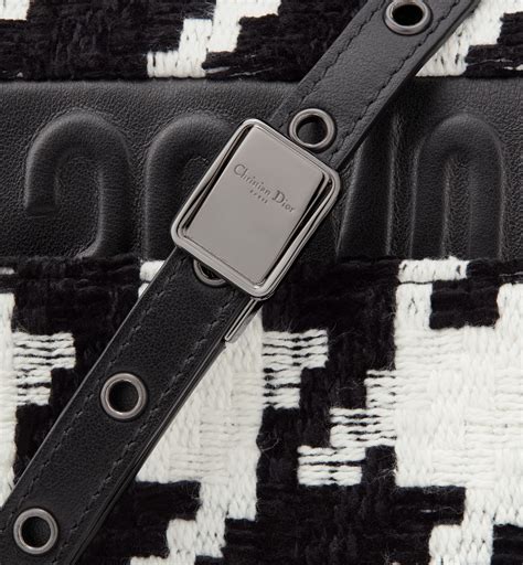 dior houndstooth bag|Medium Dior Caro Bag Black and White Macro .